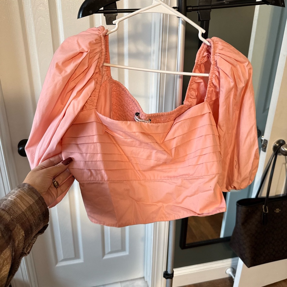 Abercrombie & Fitch Peach Puff Sleeve Blouse